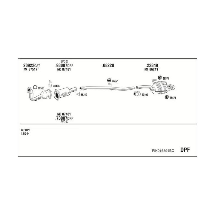 Išmetimo sistema WALKER FIK016894BC