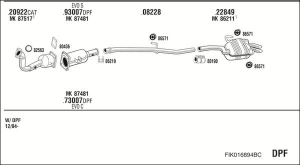Išmetimo sistema WALKER FIK016894BC