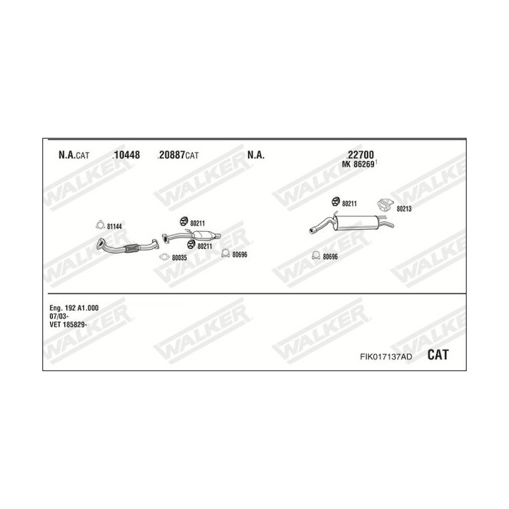 Išmetimo sistema WALKER FIK017137AD