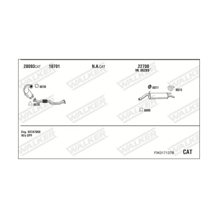 Išmetimo sistema WALKER FIK017137B