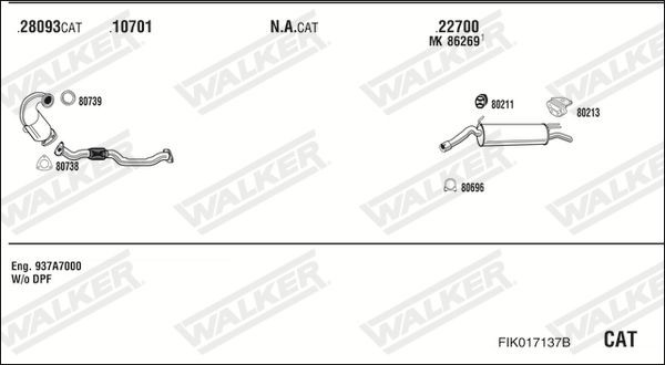 Išmetimo sistema WALKER FIK017137B
