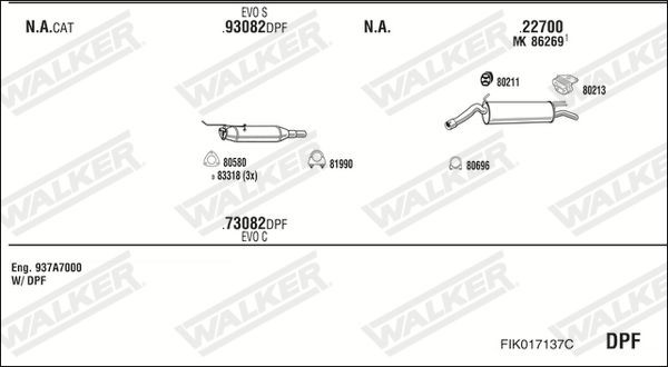 Išmetimo sistema WALKER FIK017137C