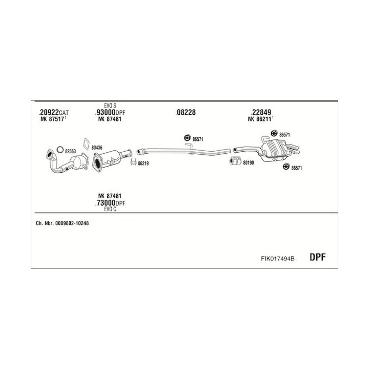 Išmetimo sistema WALKER FIK017494B