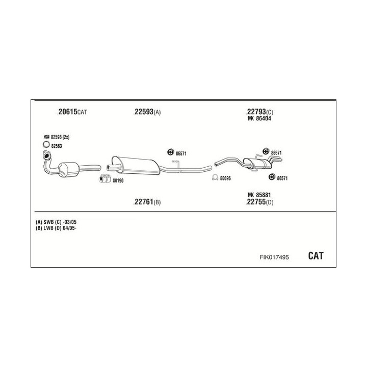 Išmetimo sistema WALKER FIK017495