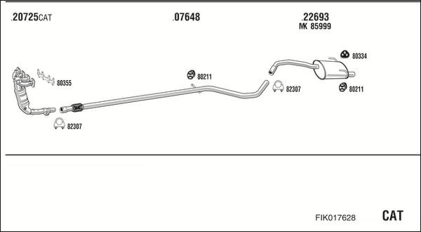 Išmetimo sistema WALKER FIK017628