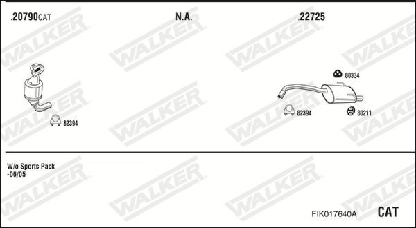 Išmetimo sistema WALKER FIK017640A