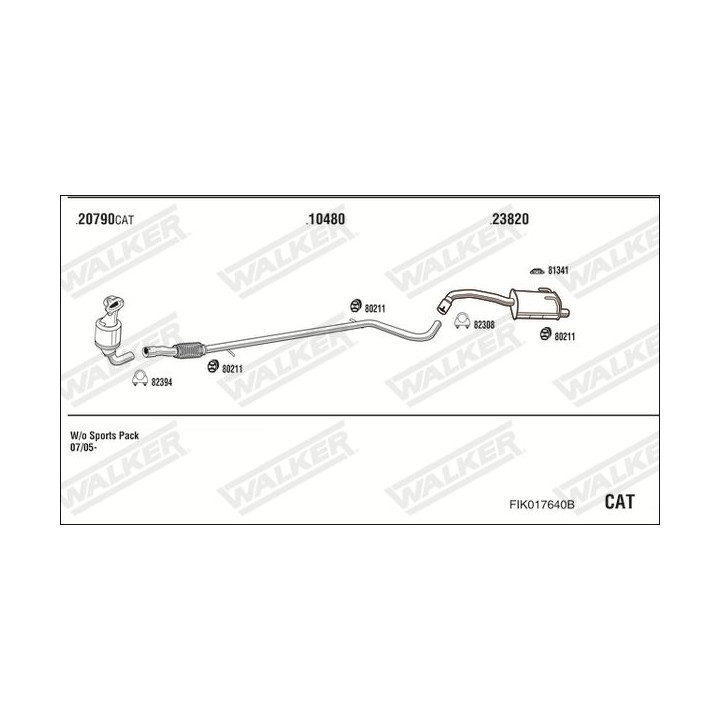 Išmetimo sistema WALKER FIK017640B