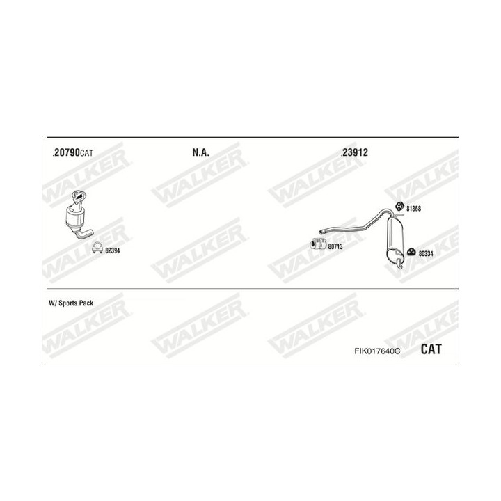 Išmetimo sistema WALKER FIK017640C