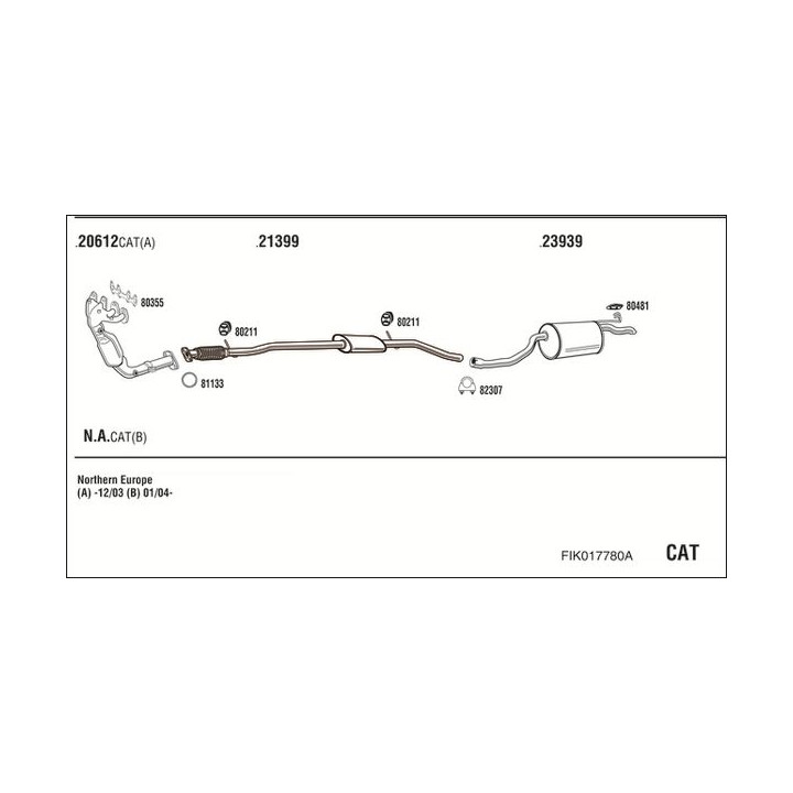 Išmetimo sistema WALKER FIK017780A