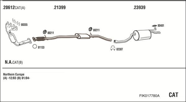 Išmetimo sistema WALKER FIK017780A