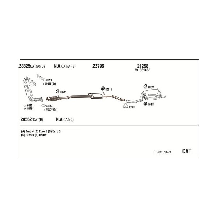 Išmetimo sistema WALKER FIK017840