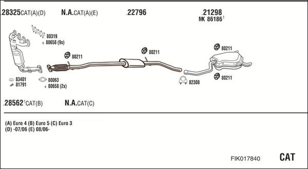Išmetimo sistema WALKER FIK017840