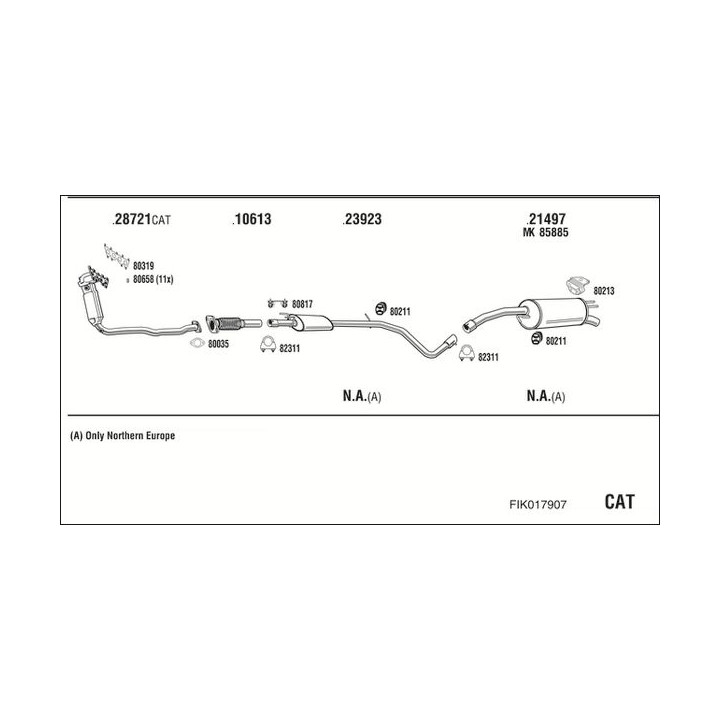 Išmetimo sistema WALKER FIK017907