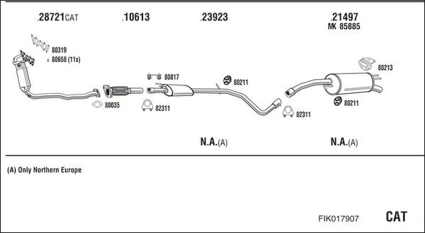 Išmetimo sistema WALKER FIK017907