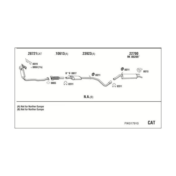 Išmetimo sistema WALKER FIK017910