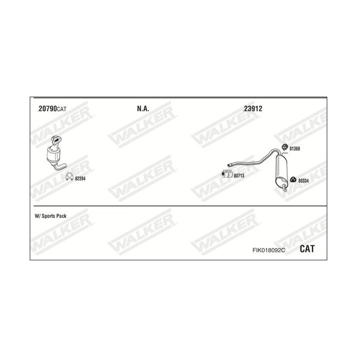 Išmetimo sistema WALKER FIK018092C