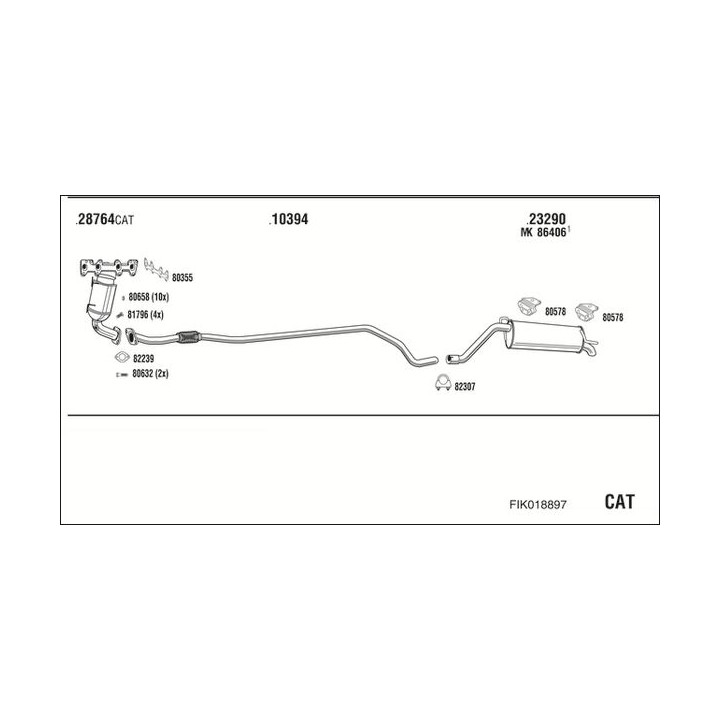 Išmetimo sistema WALKER FIK018897