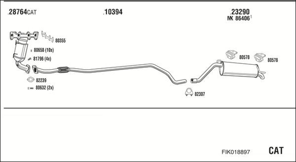 Išmetimo sistema WALKER FIK018897
