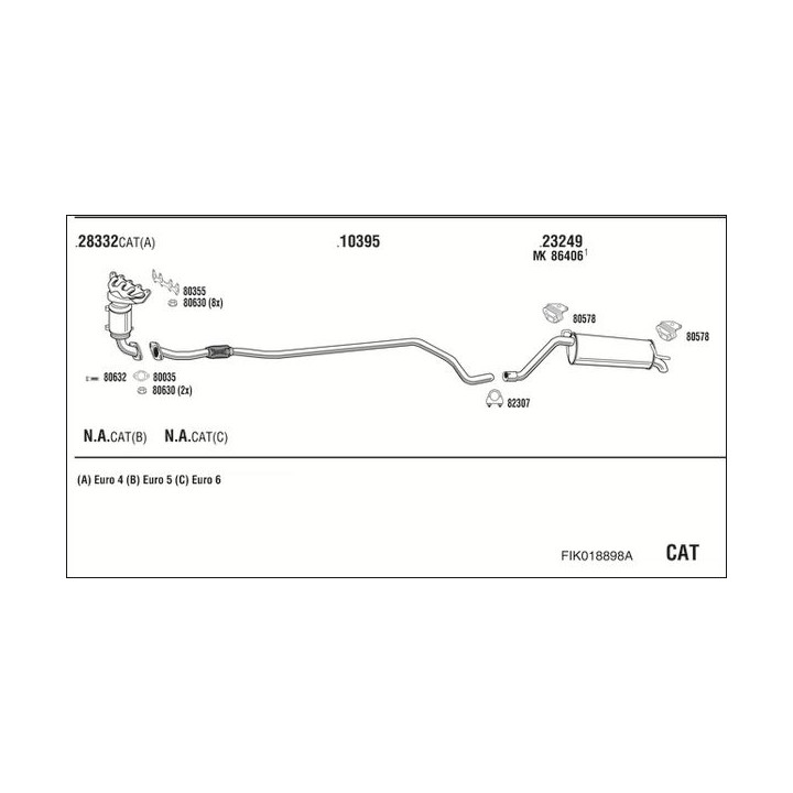 Išmetimo sistema WALKER FIK018898A