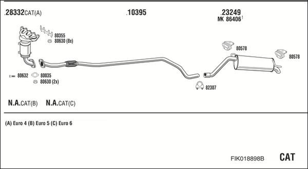 Išmetimo sistema WALKER FIK018898B