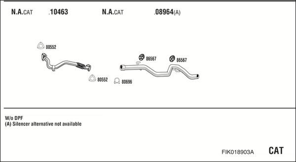 Išmetimo sistema WALKER FIK018903A