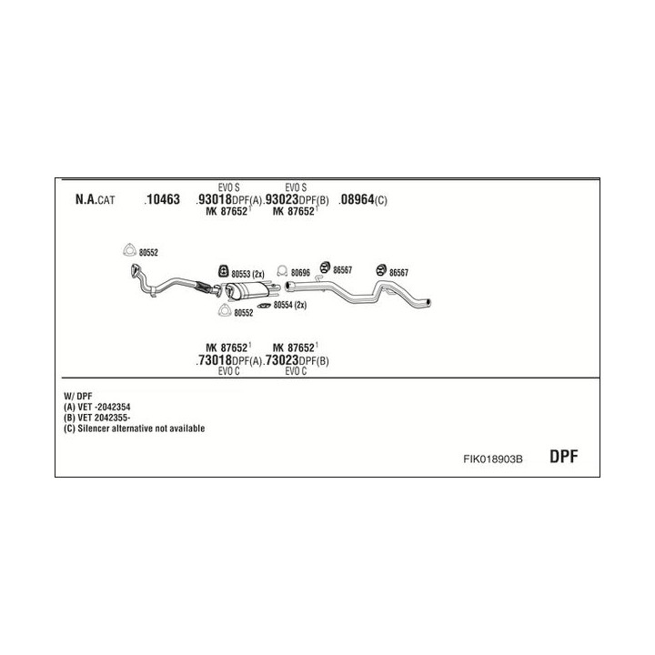 Išmetimo sistema WALKER FIK018903B
