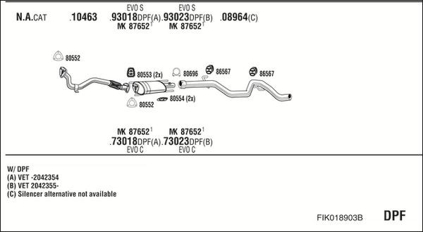 Išmetimo sistema WALKER FIK018903B