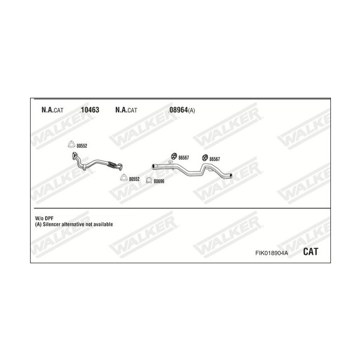 Išmetimo sistema WALKER FIK018904A