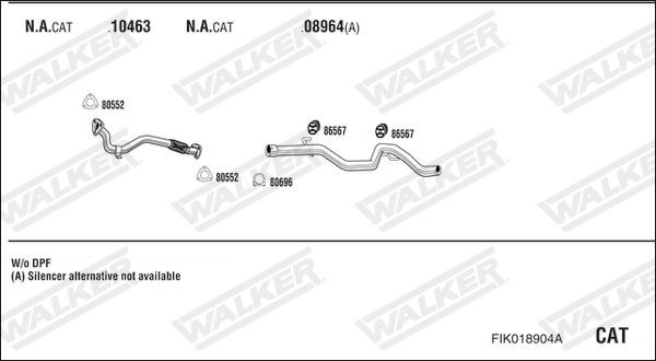 Išmetimo sistema WALKER FIK018904A