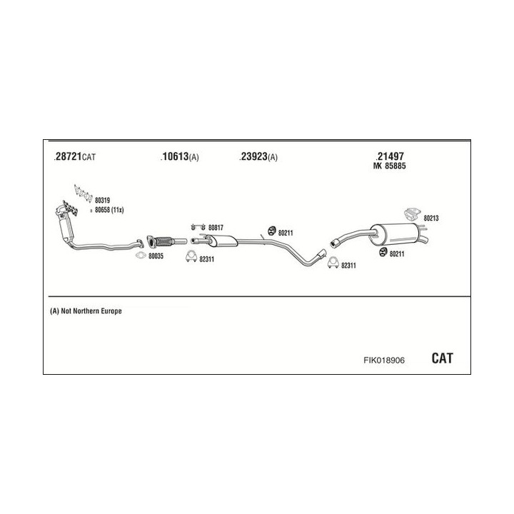 Išmetimo sistema WALKER FIK018906