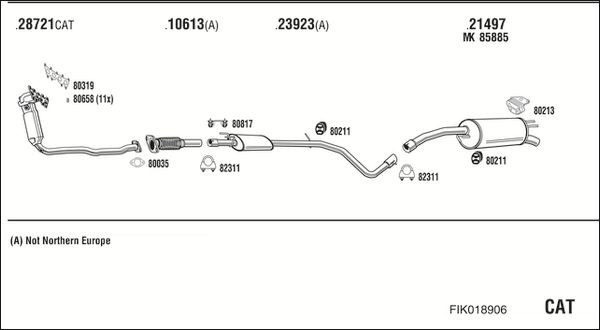 Išmetimo sistema WALKER FIK018906