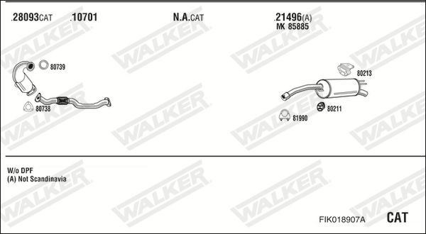 Išmetimo sistema WALKER FIK018907A