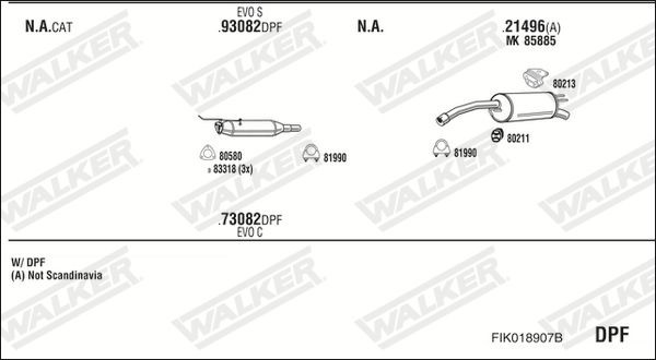 Išmetimo sistema WALKER FIK018907B