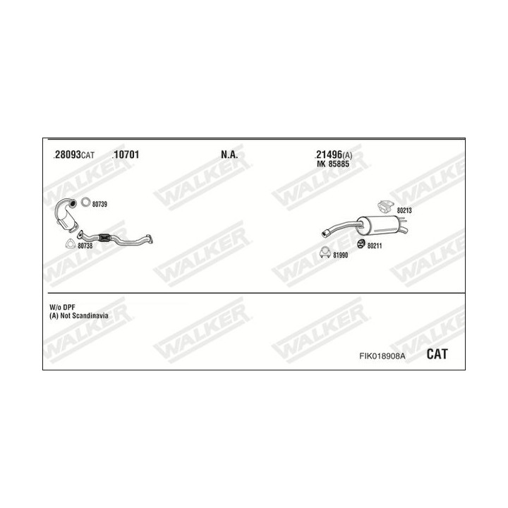 Išmetimo sistema WALKER FIK018908A