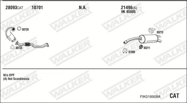 Išmetimo sistema WALKER FIK018908A