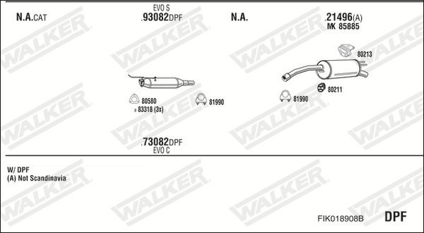 Išmetimo sistema WALKER FIK018908B