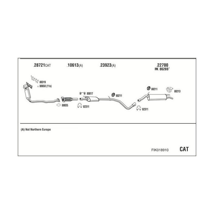 Išmetimo sistema WALKER FIK018910