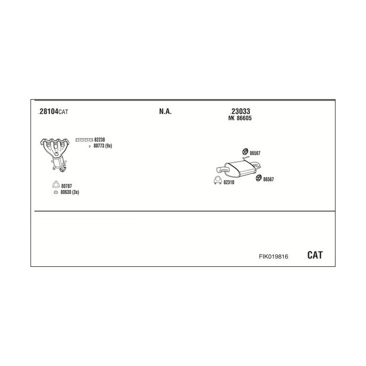Išmetimo sistema WALKER FIK019816