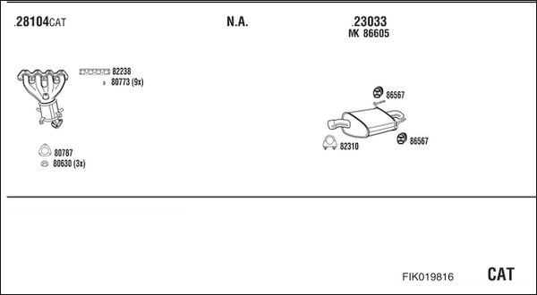 Išmetimo sistema WALKER FIK019816