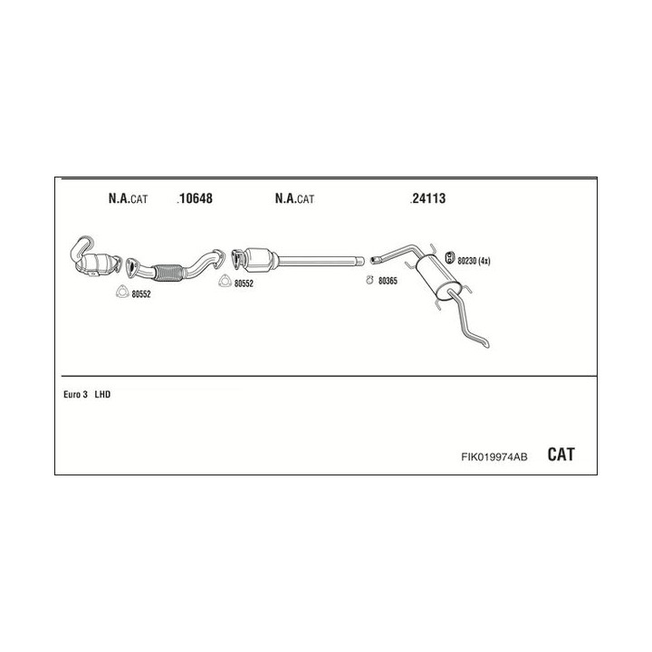 Išmetimo sistema WALKER FIK019974AB