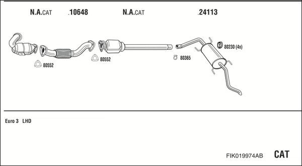 Išmetimo sistema WALKER FIK019974AB