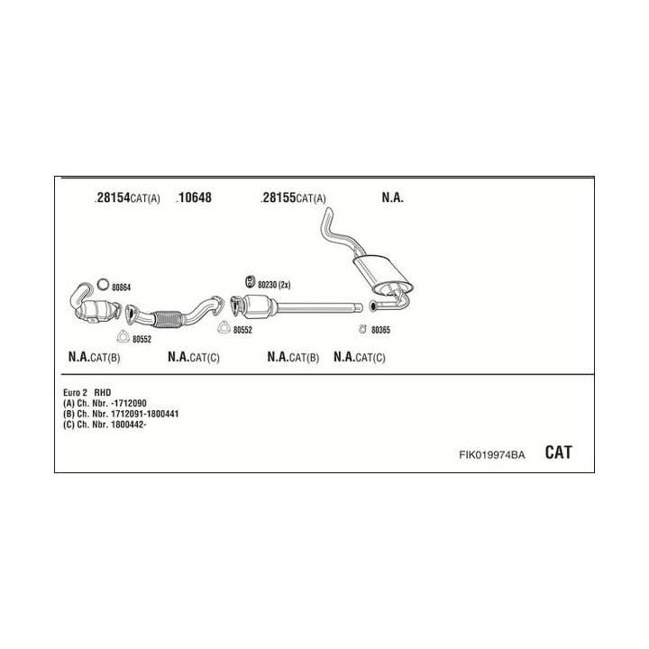 Išmetimo sistema WALKER FIK019974BA