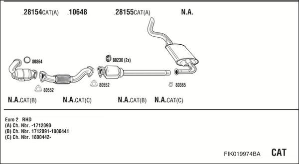 Išmetimo sistema WALKER FIK019974BA