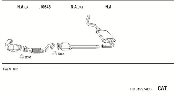 Išmetimo sistema WALKER FIK019974BB