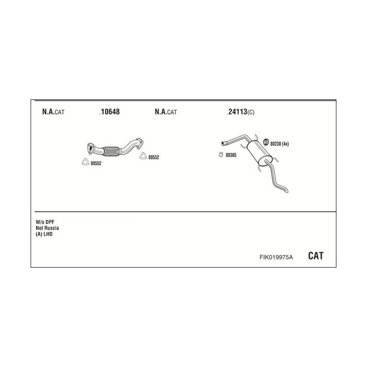 Išmetimo sistema WALKER FIK019975A