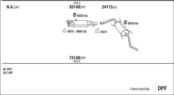 Išmetimo sistema WALKER FIK019975B