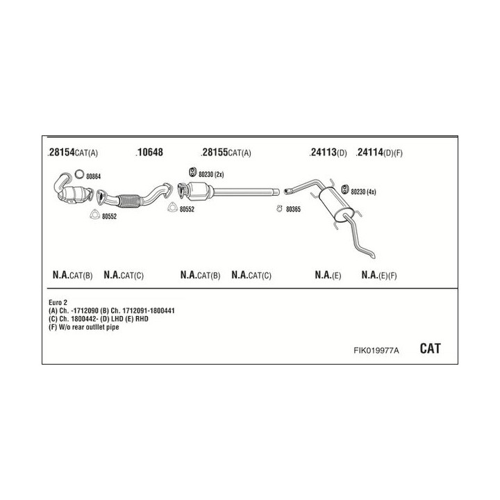Išmetimo sistema WALKER FIK019977A