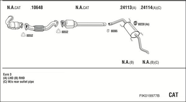 Išmetimo sistema WALKER FIK019977B