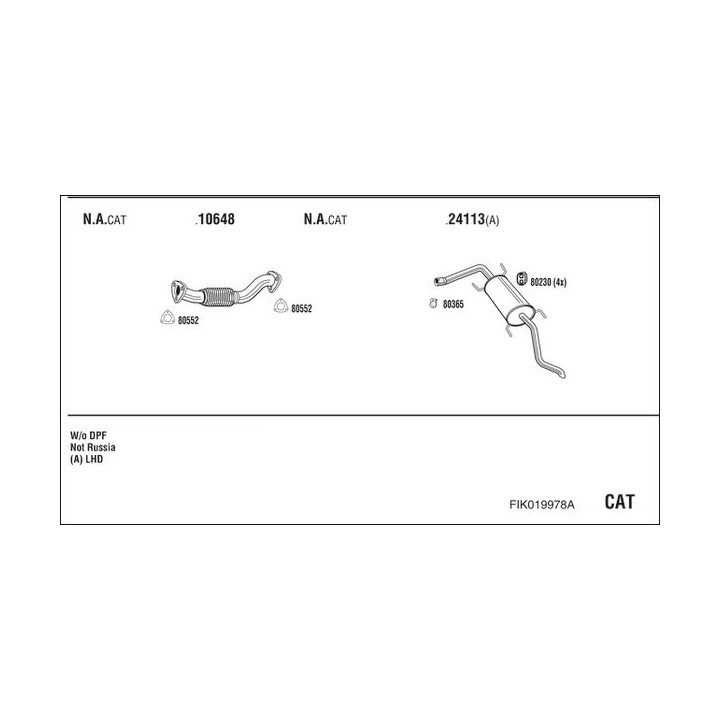 Išmetimo sistema WALKER FIK019978A