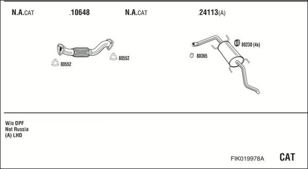 Išmetimo sistema WALKER FIK019978A